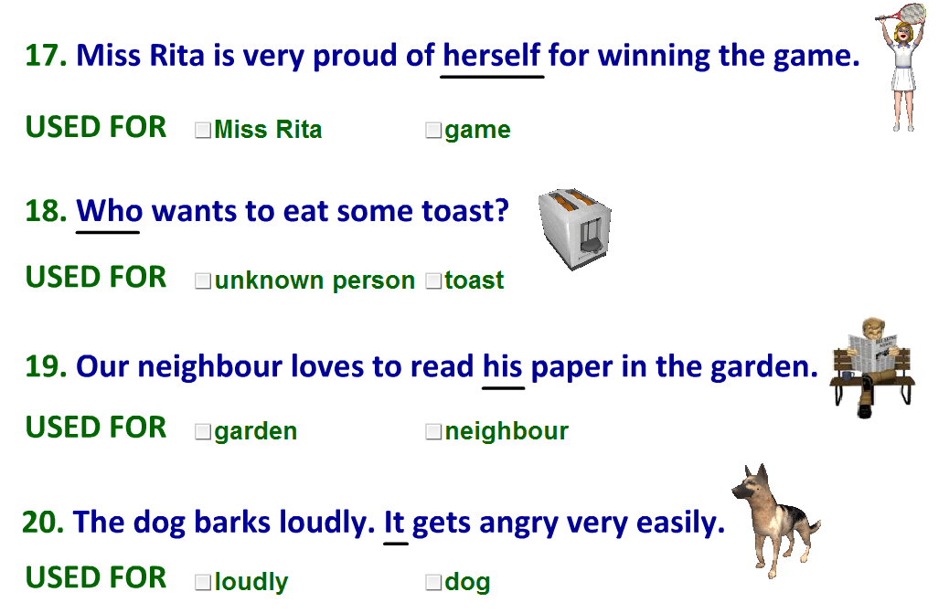 worksheets on pronouns for grade 2